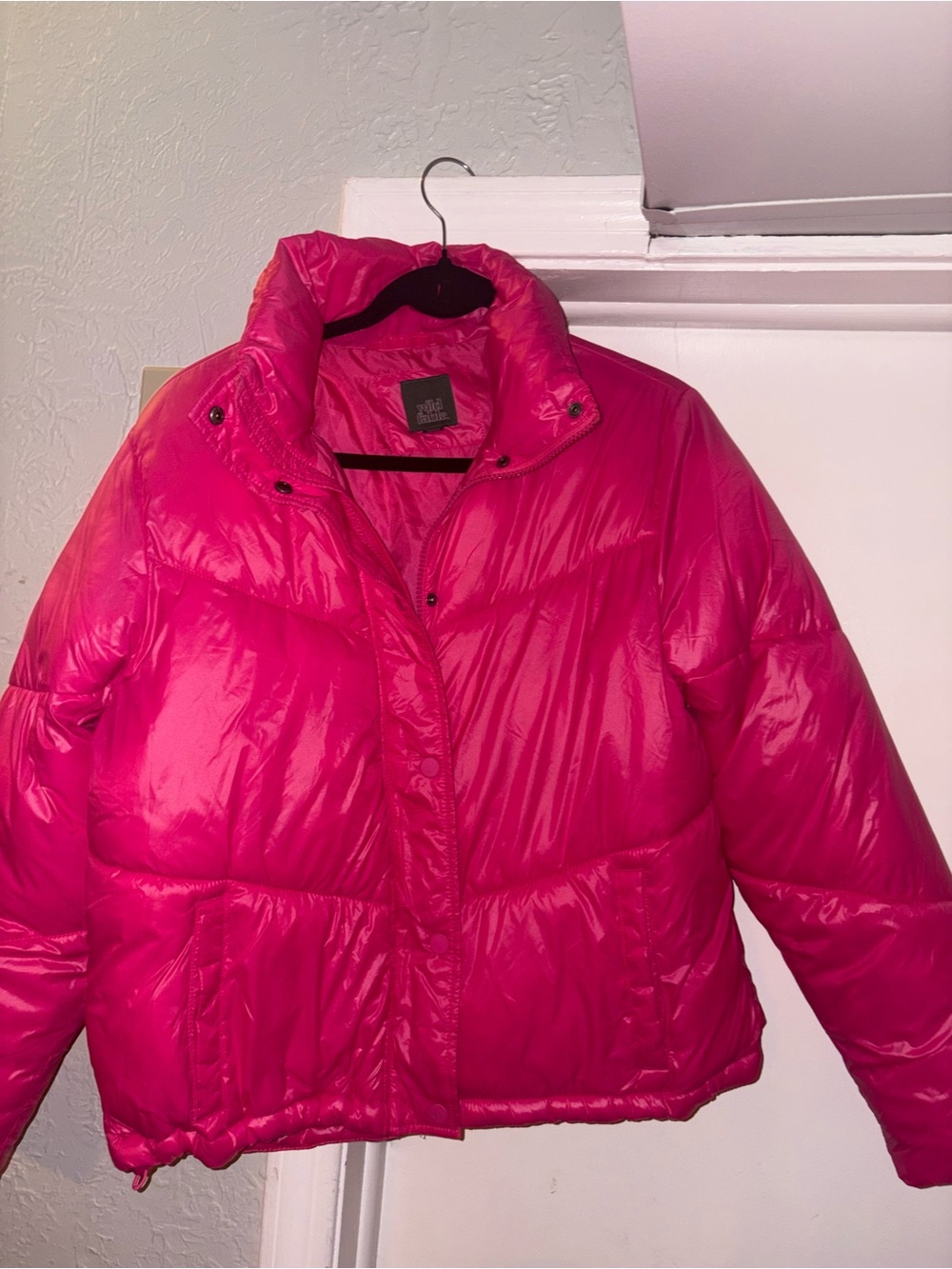 Women's Hot Pink Puffer Jacket